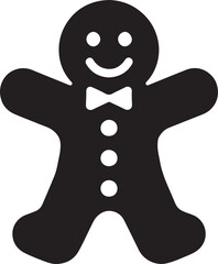 Silhouette vector of a gingerbread man, perfect for Christmas, holiday baking, festive treats, and seasonal designs.
