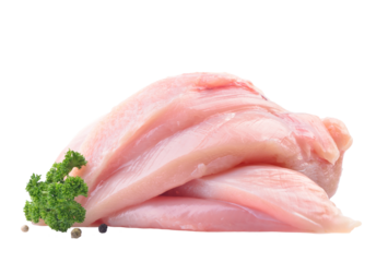 Raw chicken breast on a white background isolated