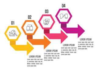 Infographic Design & Marketing Icons with 4 steps for Business.