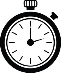 Classic stopwatch timekeeping device silhouette