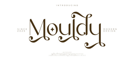 Mouldy Minimal modern logo alphabet fonts. Typography minimalist urban sana serif digital fashion future creative logos fonts. vector illustration