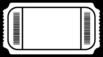 Minimalist Ticket Template with Dual Barcodes - Monochrome Event Ticket Design