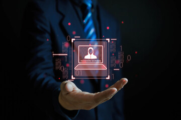 Cyber security concept, safety and encryption, user privacy, network security technology, data...