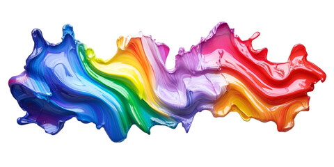 Rainbow Paint Splash Isolated on Transparent Background