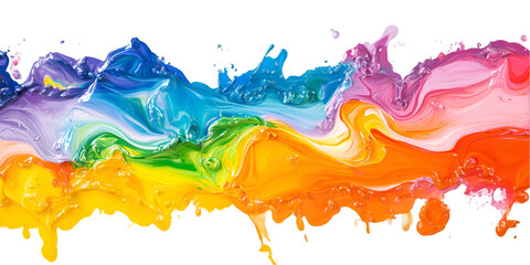 Rainbow Paint Splash Isolated on Transparent Background