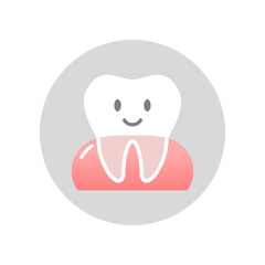 White smile tooth on gum dental icon vector design
