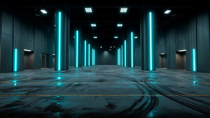 Fototapeta premium empty stage with spotlight