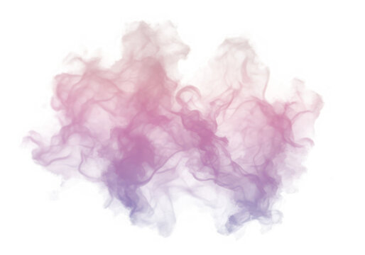 3d icon of abstract swirling pink and purple smoke or fog isolated on transparent background