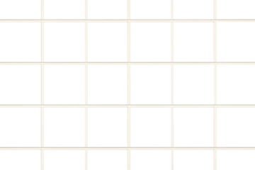 Grid of square tiles with grout forming regular pattern on transparent background