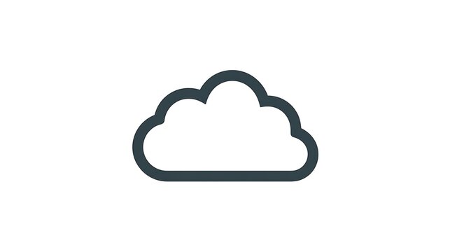 Line icon of cloud representing data storage or weather in minimal style for apps and websites