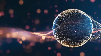 A mesmerizing digital sphere of interconnected dots, swirling with energy, representing the boundless potential of modern technology. Capturing a sense of innovation, progress and future.