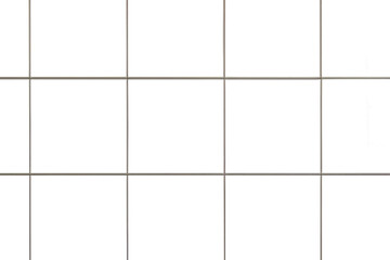 Close-up view of tile grid with deep grout lines on transparent background