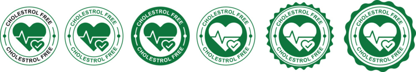Cholesterol Free Label Icon Sticker Badge – Healthy Food Certified Logo