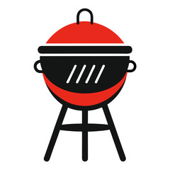 A barbecue grill with thick strokes vector on white background.