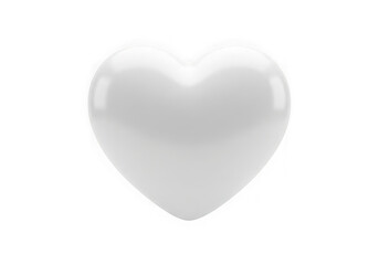 3d icon of white heart shape isolated on transparent background