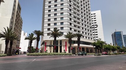 High-Rise Hotel Building in Casablanca, Morocco – Brutalist Architecture and Urban Skyline, August 3, 2025
