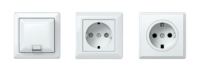 White electrical outlets and switch
