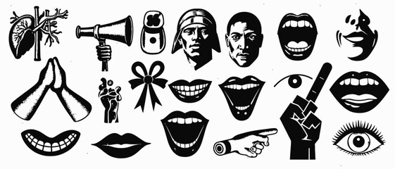 set of humanoid body