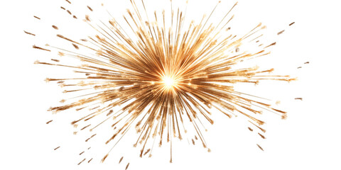 New Year Fireworks Explosion Isolated on Transparent Background