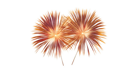 New Year Fireworks Explosion Isolated on Transparent Background