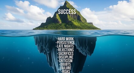 The Iceberg of Success Hard Work and Perseverance
