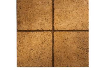 Rustic textured brown floor tiles with grout in cross layout on transparent background