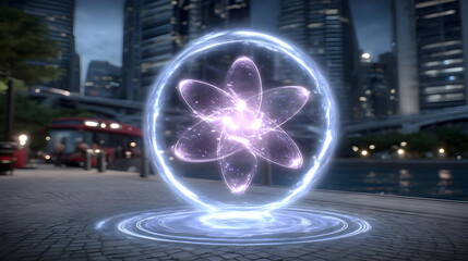 shapes floating across chaotic tech layers and randomized digital environments