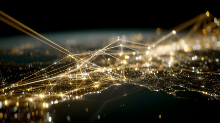 designed with layered digital matter and glowing AI filaments