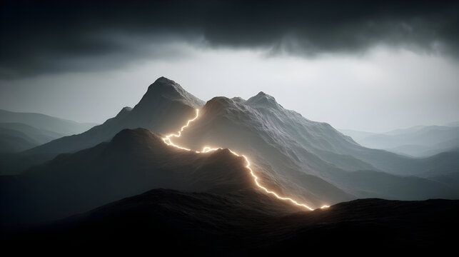 designed with layered digital matter and glowing AI filaments