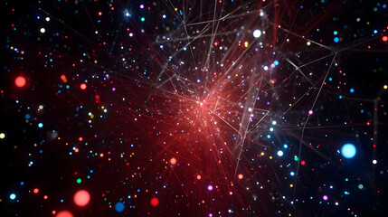 landscape made of circuit threads, neural bursts, and random electric particles