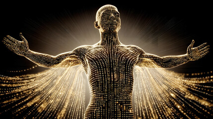 data network with sporadic light pulses and unpredictable tech textures