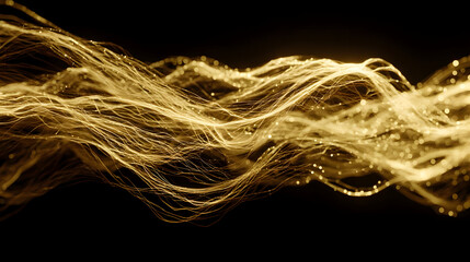 network with flowing data lines and shimmering AI-inspired fractals
