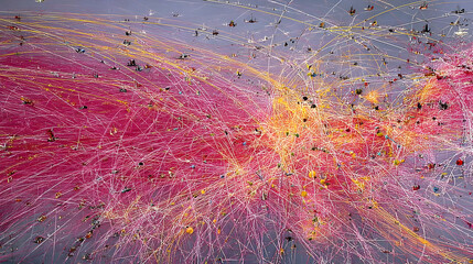 net illustrated with pulsating light patterns and random algorithmic chaos