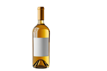 Gold wine bottle with blank label