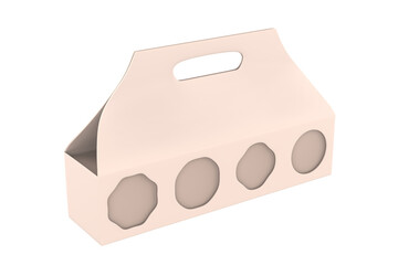 Eco-friendly Food-Grade Kraft Paper Box Dessert or Cake Packaging Gift Box with Window. 3d illustration