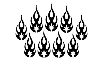 Acid Neo-tribal shapes. Abstract ethnic shapes in gothic style. Hand drawn modern elements for typography, tattoo, poster, cover. Vector illustration