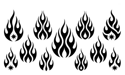 Acid Neo-tribal shapes. Abstract ethnic shapes in gothic style. Hand drawn modern elements for typography, tattoo, poster, cover. Vector illustration