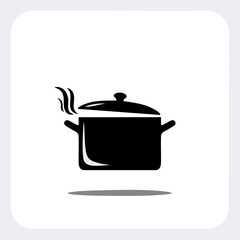 Minimalist Cooking Pot with Steam Vector Icon