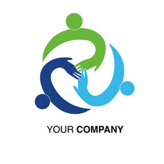 Helping Hands Teamwork Logo – Multicolor Unity and Care Concept