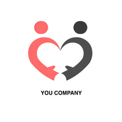 Heart Connection People Logo – Love, Trust, and Relationship Icon