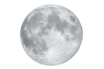 Naklejka premium Full moon 3d rendering, revealing intricate lunar surface textures and detailed crater landscape against transparent background