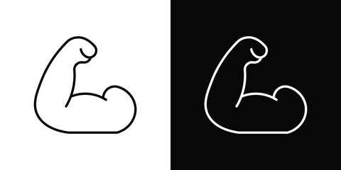Strong arm icon. editable stroke web icons
