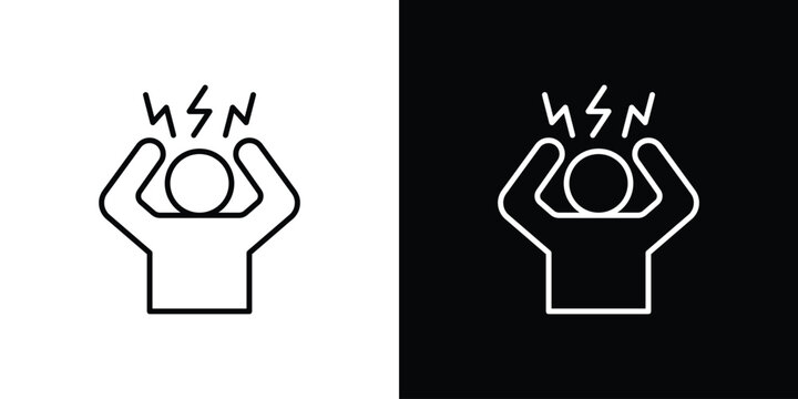 Stress icon. editable stroke web icons