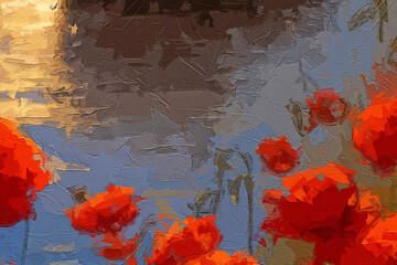 Various oil paintings, flowers, mushrooms, landscapes, waterfalls, forests, birds, streams, roses, peonies, plum blossoms