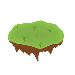 Illustration of a floating island. Illustration of a floating island with a view of green grass and a lake