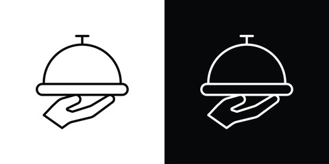 Restaurant Tray icon. editable stroke web icons