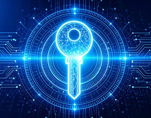Abstract digital key graphic