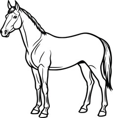 Black stallion silhouette vector isolated on white