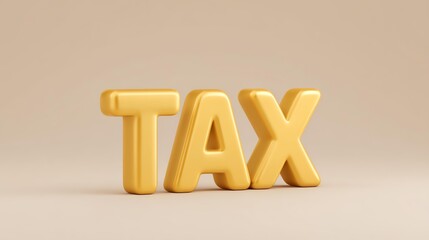 Cryptocurrency tax law concept, Illustrative tax letters in yellow against a neutral background.