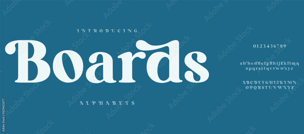 Fototapete boards project font, technical draw style alphabet. geometrical typography. wireframe letters, typog